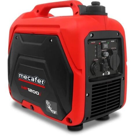 Mecafer – Groupe électrogène inverter 1080W – Moteur essence SP95 – Autonomie 5h – 1 sortie AC 230V – 2 sorties USB 5V – Technologie Pure Sinus