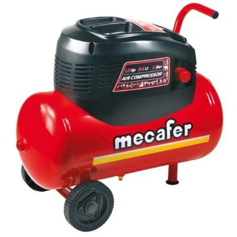 Mecafer – Compresseur horizontal 24 L – 1,5 HP – 8 BAR – Moteur sans huile pour utilisation occasionnelle – Compact et léger (1/5)