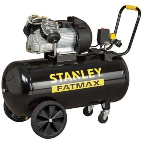 Stanley – Compresseur coaxial 2 cylindres en V 100 L – Pression 10 bar – Puissance 3 HP – Débit d'air 356 L/min – Moteur à entraînement direct