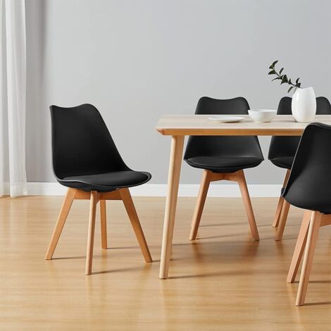 Set 2 Sedie Da Pranzo Patchwork Scandinave - Poltrone Design In Lino E Legno Di Faggio, Colore Blu, 120 Kg Portata - 5