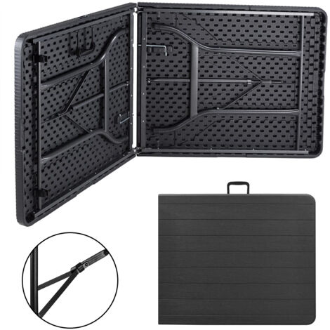 Tavolo da Giardino Rettangolare - Tavolo Pieghevole per 8 Persone - L180 x P70 x H73 cm - Tavolo da Campeggio per Esterno per Terrazza e Balcone - Nero