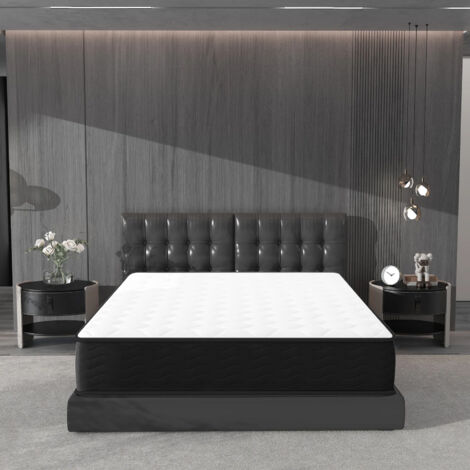 Colchón de muelles 90x190 cm - Grosor 20 cm - Colchón de muelles con viscoelástica - Zonas de confort adaptativas (90x190x20cm)