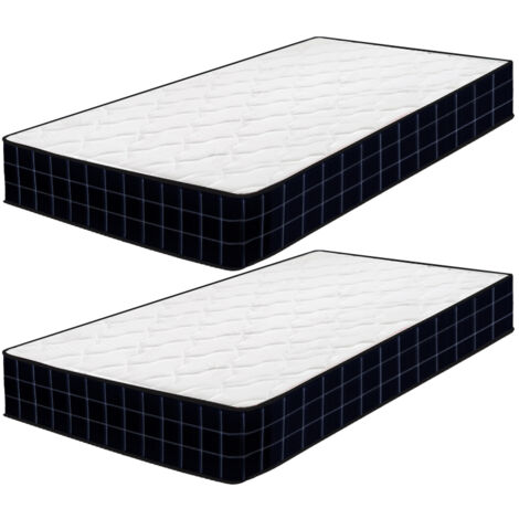 Juego de 2 colchones - 80x200 cm - Grosor 15 cm - Colchón viscoelástico para camas de adultos y niños - Zonas de confort viscoelásticas adaptativas (dos colchones)
