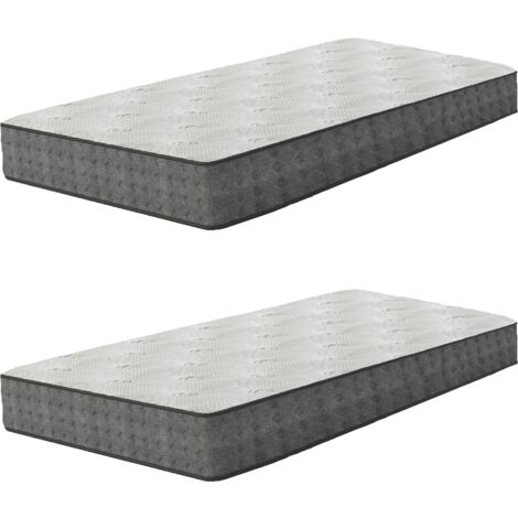 Juego de 2 - Colchón 90x190 cm - Grosor 16 cm - Colchón viscoelástico de lujo para adultos y niños - Zonas de confort de espuma adaptable (dos colchones en un paquete)