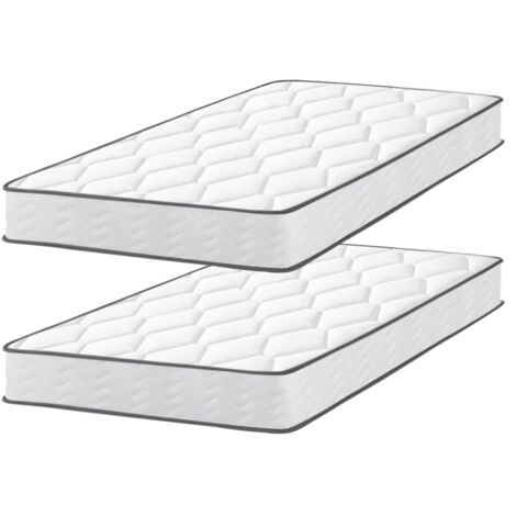 Lote 2 - Colchón 90x190cm - Espesor 14 cm - Colchón viscoelástico de lujo para adultos y niños - Espuma viscoelástica adaptable con 7 zonas de confort (dos colchones en un paquete)