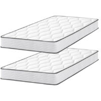 Lote 2 - Colchón 90x200 cm - Espesor 14 cm - Colchón viscoelástico de lujo para adultos y niños - Espuma viscoelástica adaptable con 7 zonas de confort (dos colchones en un paquete)