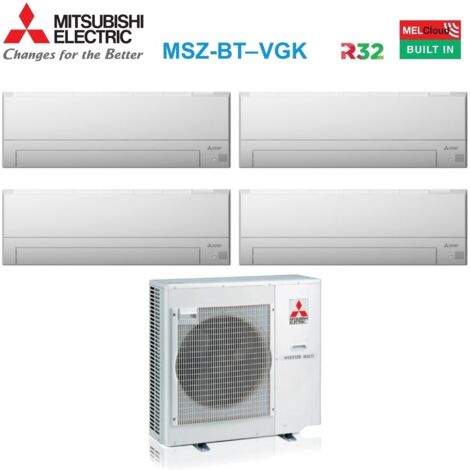 mitsubishi electric cuatro split inverter aire acondicionado serie msz-bt 9+9+12+12 con mxz-4f72vf r-32 wi-fi integrado 9000+9000+12000