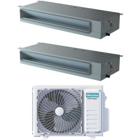 aire acondicionado hisense dual split inverter aire acondicionado por conductos 9+9 con 2amw35u4rgc r-32 wi-fi opcional 9000+9000 con mando a distancia y cableado incluido