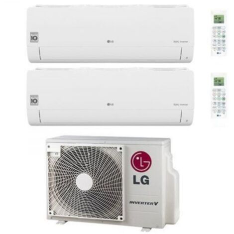 aire acondicionado lg dual split inverter free series smart 12+12 con mu2r17 ul0 r-32 wi-fi integrado 12000+12000 - nuevo
