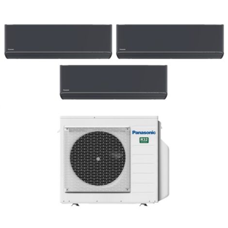 aire acondicionado panasonic trial split inverter aire acondicionado etherea dark series 9+9+12 con cu-3z68tbe r-32 wi-fi integrado color gris grafito 9000+9000+12000 (1/3)