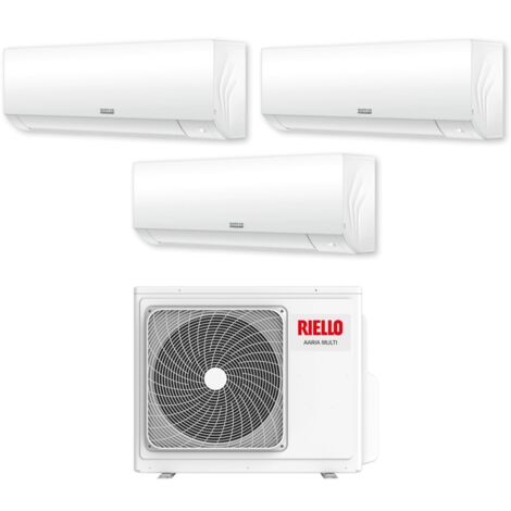 aire acondicionado riello trial split inverter aaria plus serie 9+12+12 con aaria multi 355 p r-32 wi-fi opcional 9000+12000