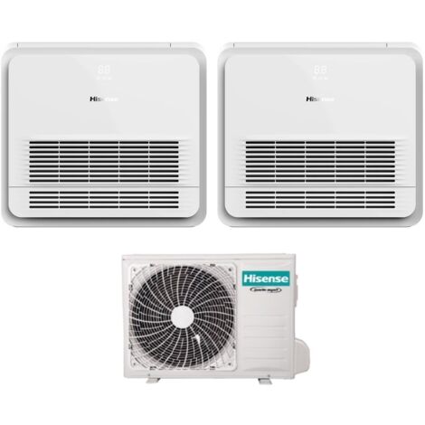 hisense doble split consola aire acondicionado 12+12 con 3amw62u4rjc r-32 wi-fi mando a distancia opcional incluido 12000+12000
