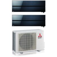 mitsubishi electric aire acondicionado split dual inverter estilo kirigamine msz-ln serie 9+9 con mxz-2f33vf onyx negro r-32 wi-fi integrado color negro 9000+9000