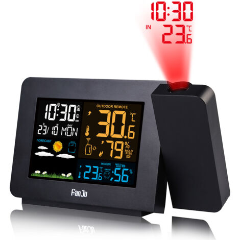 Stazione meteo digitale automatica Denver WS-540WHITE. Wireless. Display LED a colori. Termometro igrometro digitale per la misurazione della temperatura e dell'umidità interna/esterna