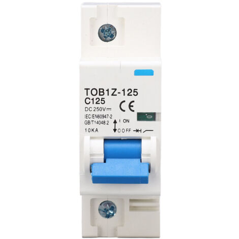 Interruttore Per Solare Interruttore Automatico CC 125A 250V TOB1Z - Per Impianti Solari Fotovoltaici, Montaggio Su Guida DIN, Isolatore Isolatore Sistema Solare