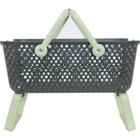 OUTILS ET NATURE Panier De Récolte Kajo 4L Gris-Vert - Panier Perforé Éco-responsable Fabriqué En France
