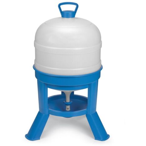 Abreuvoir poule siphon 30L en plastique épais – 3 pieds 16 cm – Débit d'eau régulé – Entretien facile et démontable – Gaun