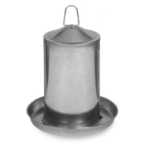 Abreuvoir poule en acier galvanisé double paroi 4L – Remplissage facile par le dessus – Protection contre chaleur et froid – Gaun