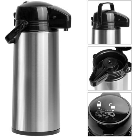 Thermo dossing en acier inoxydable 1,9 L – Excellente isolation – Résistant aux chocs – Bouchon amovible et poignée pratique – Koopman
