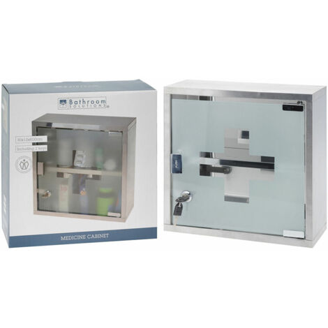Armoire à pharmacie en métal-verre 30x12x30cm (1/5)