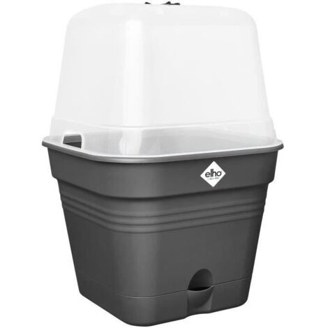 Pot De Culture Kit Green Basics Carré 30cm Living Noir - Elho (1/5)