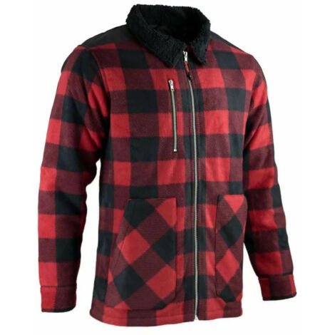 Chemise polaire matelassée homme rouge LMA® - Manches longues - 390 g/m² (1/2)