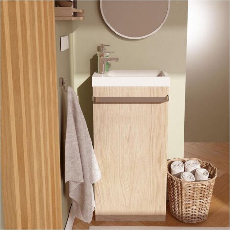 Mueble lavabo JOHANN roble de pie