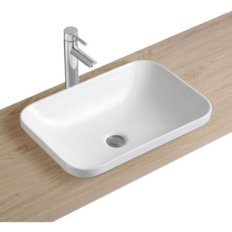 Lavabo rectangular PALMA de encastre en cerámica blanca 53x37cm