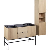 Mueble de doble lavabo + patas + columna STUDIO