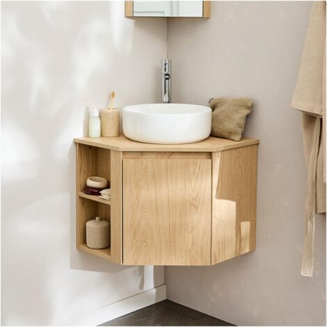 Mobile lavabo angolare + lavabo SORRENTO bianco