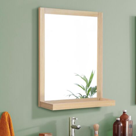Specchio Da Bagno Dorato Con Mensola, Rettangolare In Metallo, Design Con Cornice Arrotondata, Perfetto Per Bagno, Soggiorno O Ingresso, 40,6 X 75,9 Cm