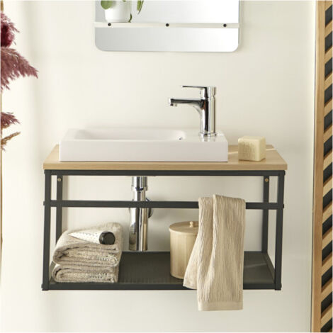 Mobile lavabo grande WILO con vasca in resina da 60 cm