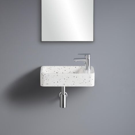 Lavabo rettangolare in terrazzo sospeso IZIA