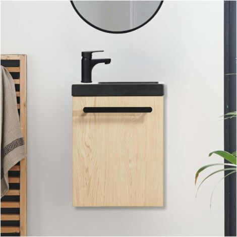 Set lavabo a parete Nevada con rubinetto nero