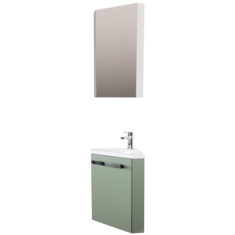 Set lavabo angolare sospeso SKINO con rubinetto e mobile angolare