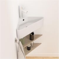 Lavabo angolare sospeso in ceramica bianca MARGAUX da 42,5 cm
