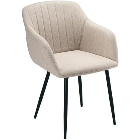 Goeurvant Chaises de salle à manger minimalistes avec assise large et accoudoirs ergonomiques, combinaison de confort et d'élégance - Lot de 2 - Beige