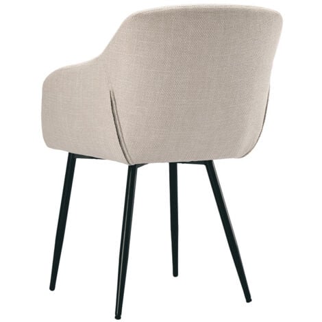 Goeurvant Chaises de salle à manger minimalistes avec assise large et accoudoirs ergonomiques, combinaison de confort et d'élégance - Lot de 2 - Beige
