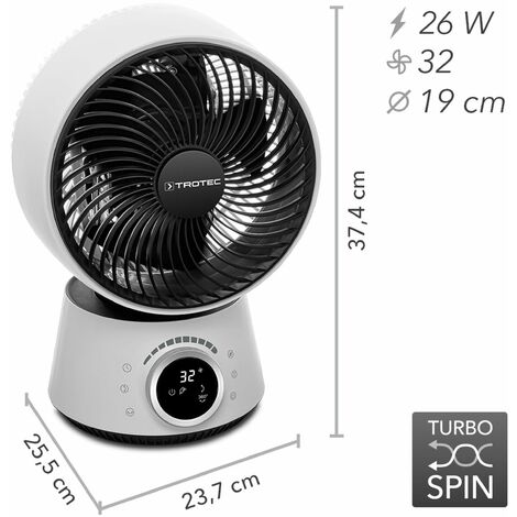 Ventilatore silenzioso turbo, ventilatore da tavolo 3D, con timer