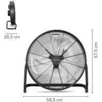 TROTEC Ventilatore da Pavimento TVM 20 D - 120 Watt, Angolo di inclinazione 360°, 3 Livelli, Ø 50 cm, Supporto antiribaltamento, Silenzioso, Nero