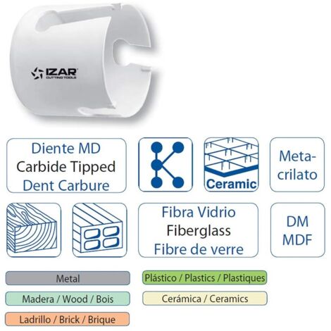Trépan Multi-matériaux en Carbure - IZAR 1647  Ø60 mm (1/2)