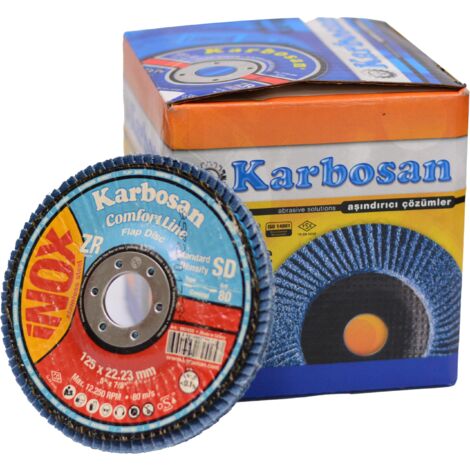 Lot de 10 Disques à lamelles Karbosan 125mm grains 80
