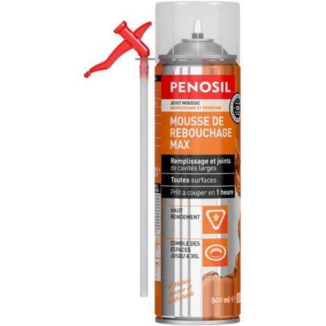 Penosil – Mousse polyuréthane expansive 500ml – Pour étanchéité joints et cavités – Isolation thermique et phonique – Durcissement complet en 24h - MAX500