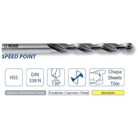 Foret métal HSS SPEED POINT DIN338N (diamètre au choix) - IZAR 1013  Ø10,20 mm (1/2)