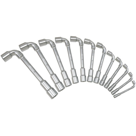 KS Tools - Boîte de 12 clés à pipe débouchées métriques - 6 pans, 7 à 24 mm - 517.0442