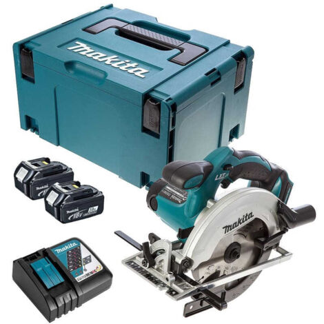 Makita – Scie circulaire 18V LXT Ø165 mm – 2 batteries 3,0 Ah – Profondeur de coupe 57 mm – Moteur performant 3700 tr/min – Coffret MAKPAC