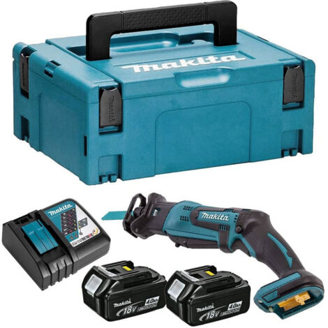 Makita – Scie sabre 18V LXT avec 2 batteries 4,0 Ah – Moteur Brushless pour coupes rapides – Coffret MAKPAC – DJR183RMJ (1/3)