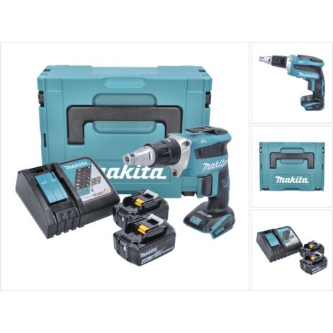 Makita – Visseuse plaque de plâtre sans fil 18V – Moteur sans balai – 2 batteries 4,0Ah – Chargeur inclus – Coffret Makpac
