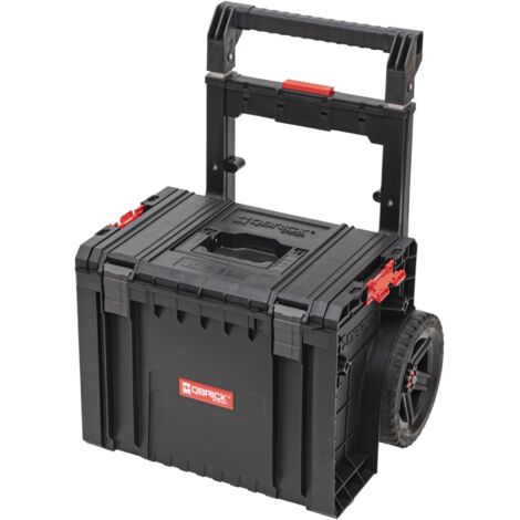 Bricoline – Caisse mobile sur roulettes Qbrick System PRO Cart 2.0 Plus – Dimensions 490 x 415 x 660 mm – Capacité 29 L – Étanche IP54 – Poignée télescopique double amovible (1/5)