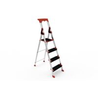Escabeau professionnel de chantier marches XXL large de 12 cm, antidérapante avec porte outils et accessoires – SARAYLI 4 marches – SARAYLI 1303